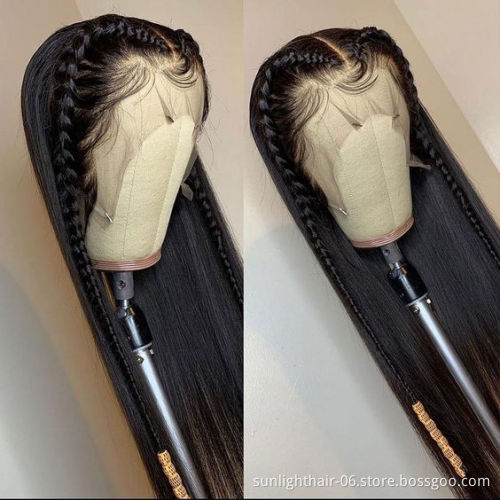 Sunlight Straight Hair Peruvian Human 10a Raw 36 38 42 Inch Brazilian Afro Indian Vendors Virgin Unprocessed Lace Wigs